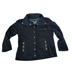 Onque Casuals Women's Blue Studded Button Front Jacket Size S‎